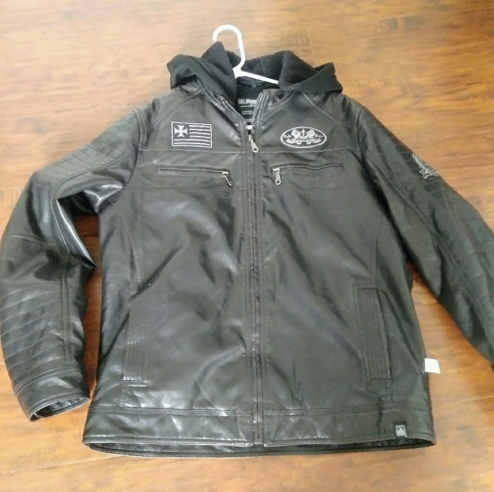 Men's Machine Faux Leather Jacket Medium