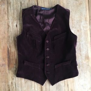 Maroon Velvet Ralph Lauren Vest