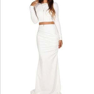 All white two piece prom dress!