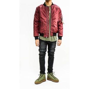 Jackets & Coats - Bomber Jacket - Burgundy Jackets & Coats - Bomber Jacket - Burgundy