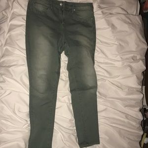 Blueish green skinny jeans