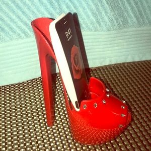 High heel phone holder