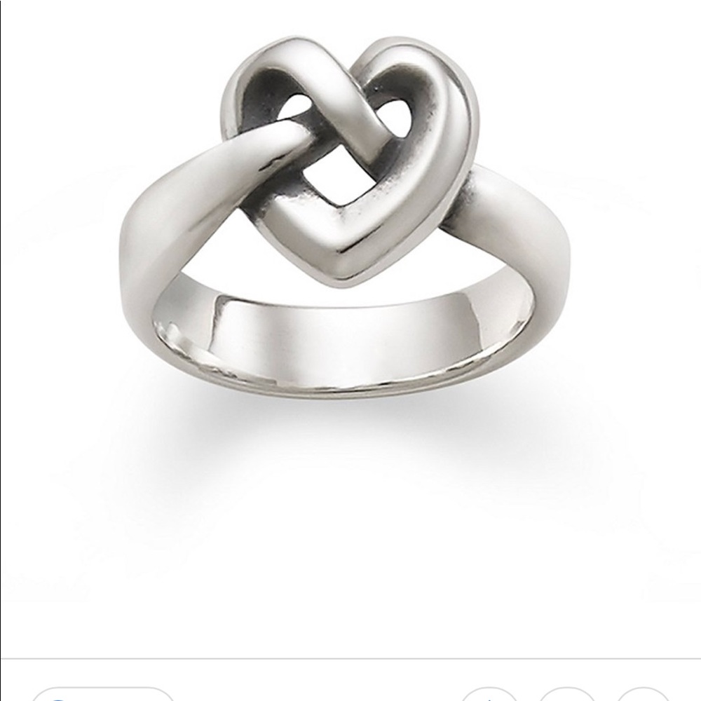 James Avery Heart Knot Ring sz 6 silver