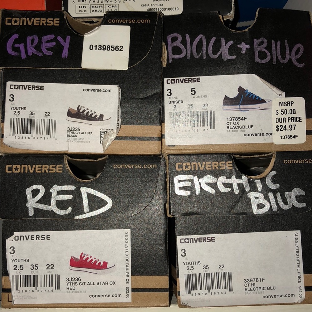 CONVERSE, (SZ 3kids = SZ 5wmns)