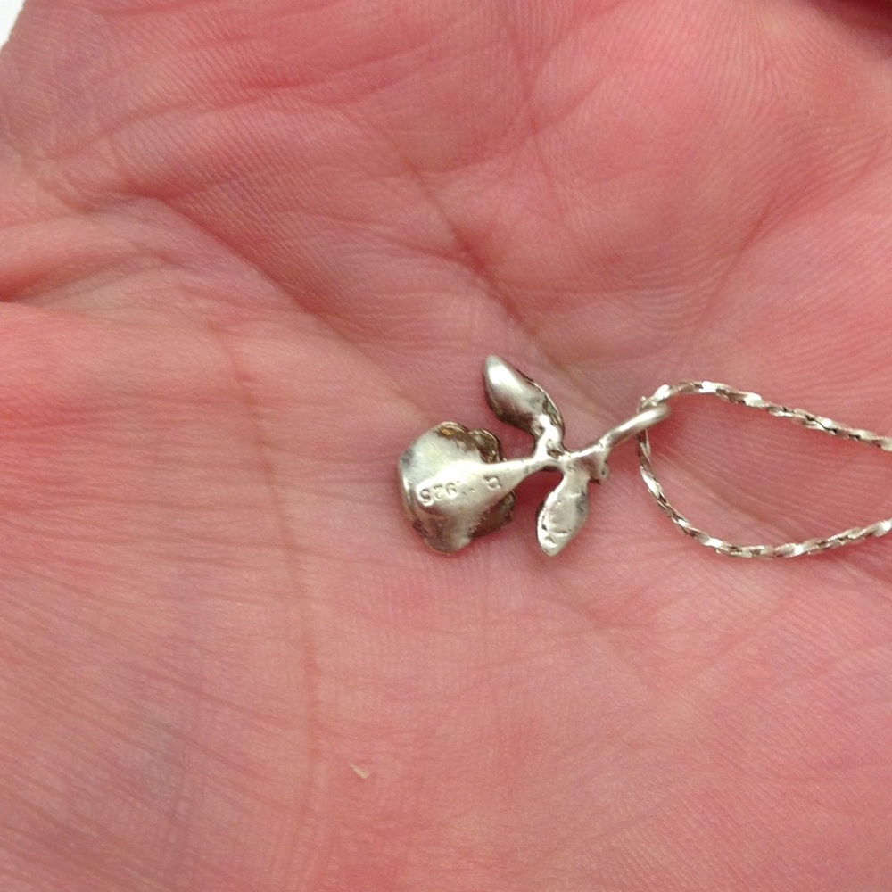 💝 Stamped 925 Flower + 9" 925 Chain - Picture 3 of 4