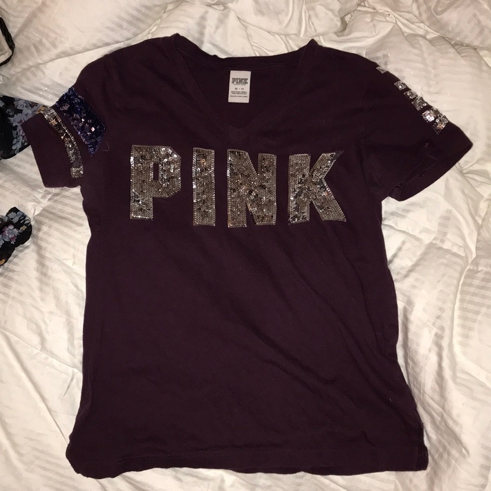 Pink sequin t-shirt