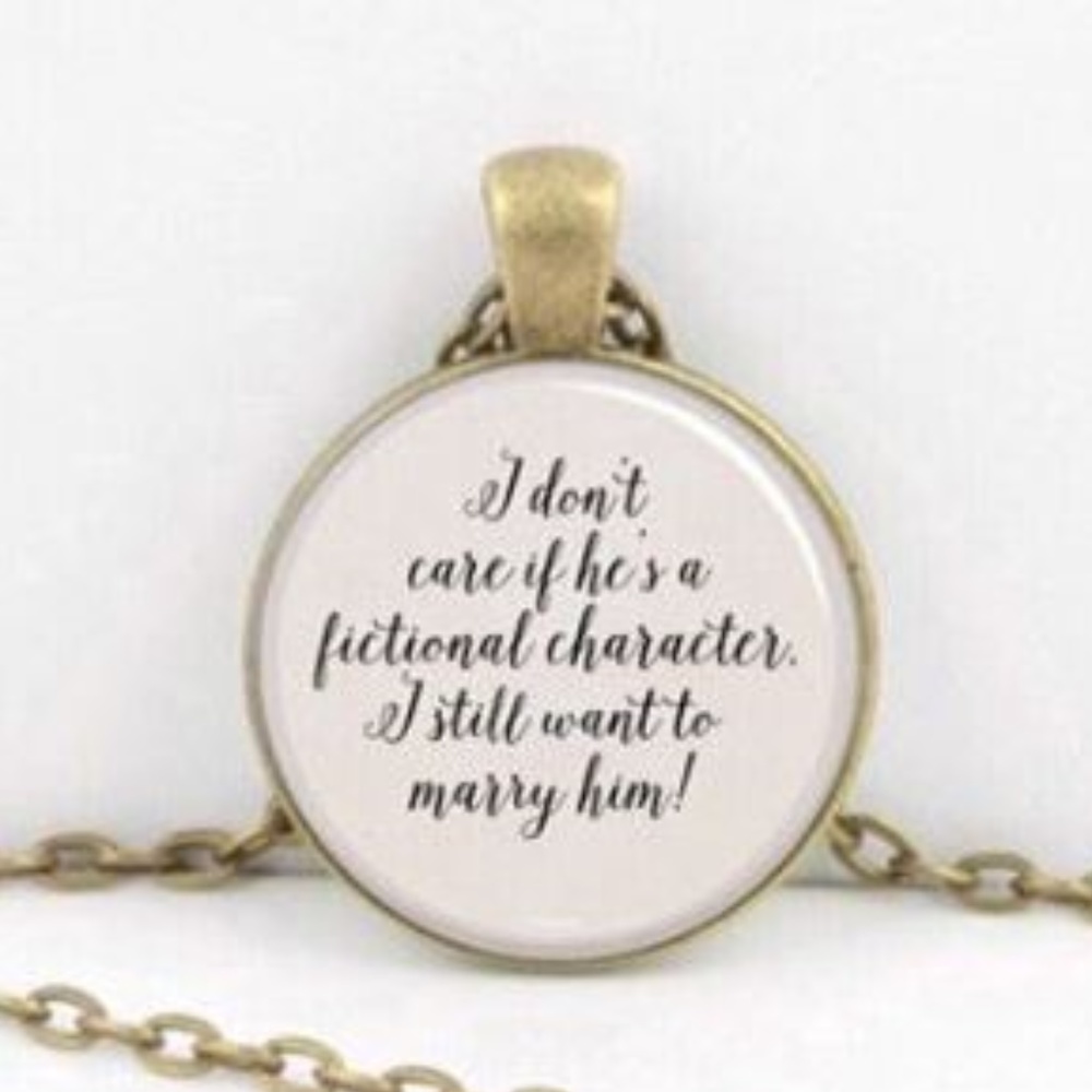 Quote Glass/Bronze Necklace