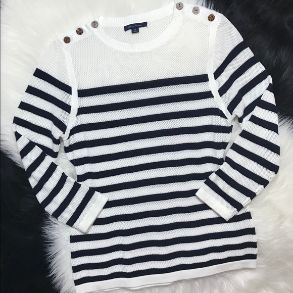 Tommy Hilfiger Striped Button Shoulder 