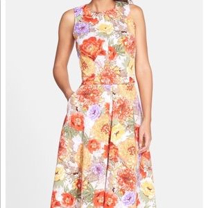 Gabby Skye Floral Print Scuba Two-Piece Dress