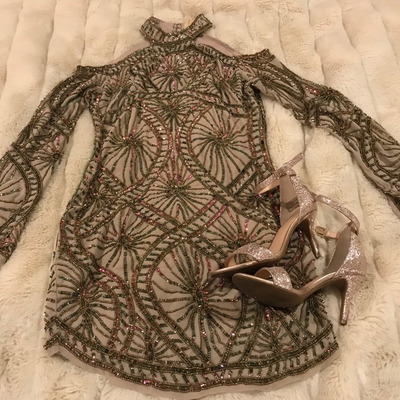 Maya Petite Sequins Dress Size 2 - Picture 4 of 8