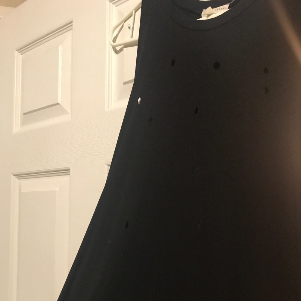 Buckle black high low tank top