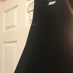 Buckle black high low tank top