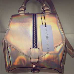 Madden Girl Metallic Pink Mini Backpack