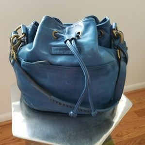 RARE Frye blue leather bag w/ crossbody strap