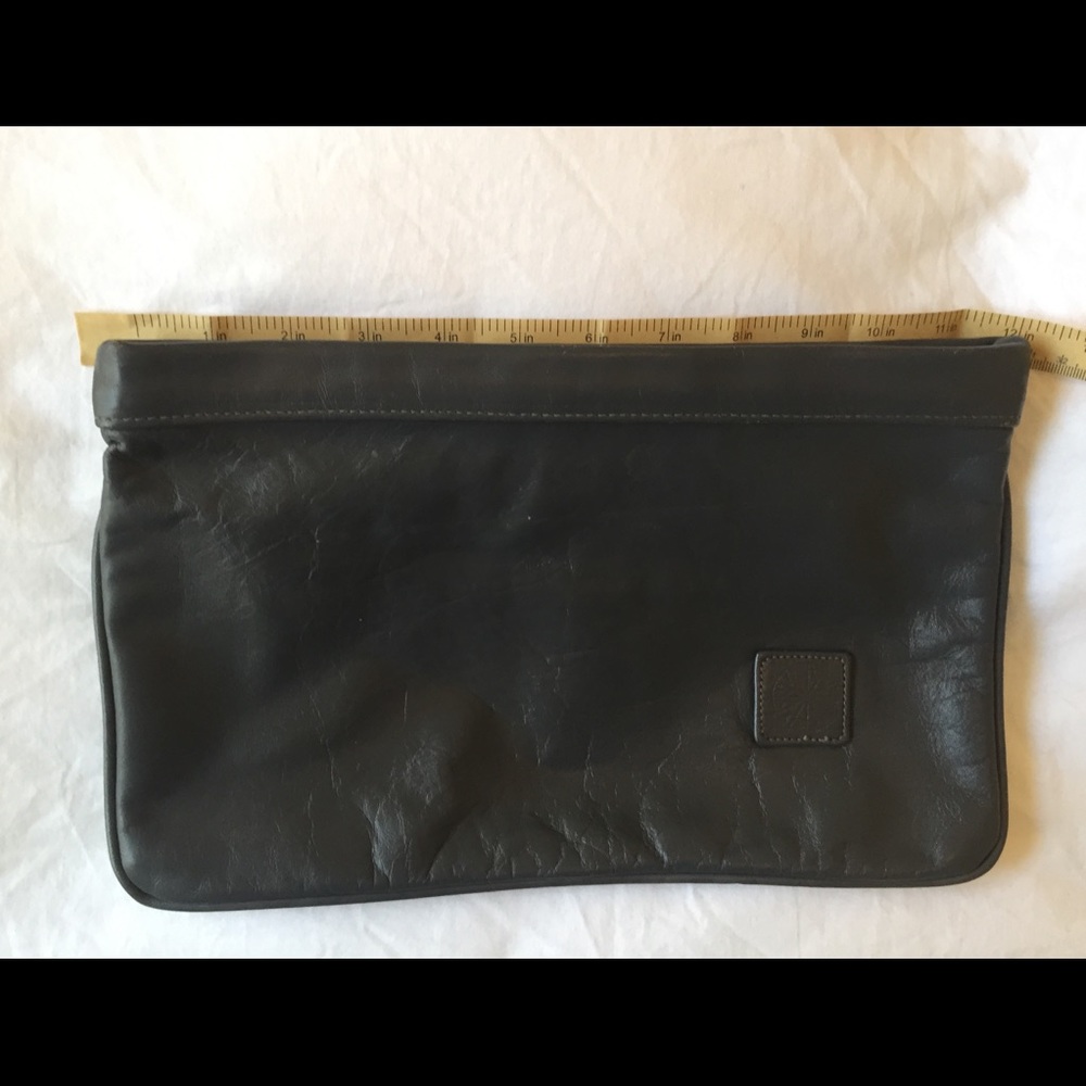 Grey Leather Astrology Clutch