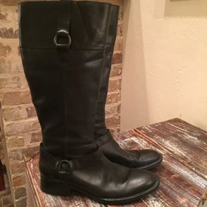 Tall Black Leather Boots