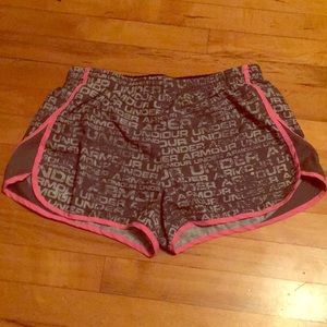 Grey and Pink Under Armour shorts