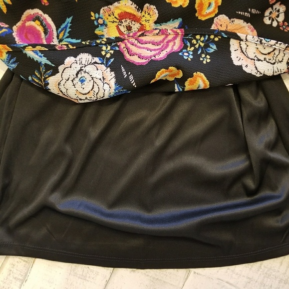 Cold Shoulder Floral Keyhole Dress Retro Vintage - Picture 7 of 8