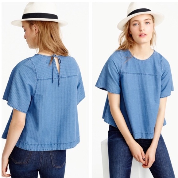 NWOT J. Crew Swing Top in Spanish Indigo - Picture 3 of 4