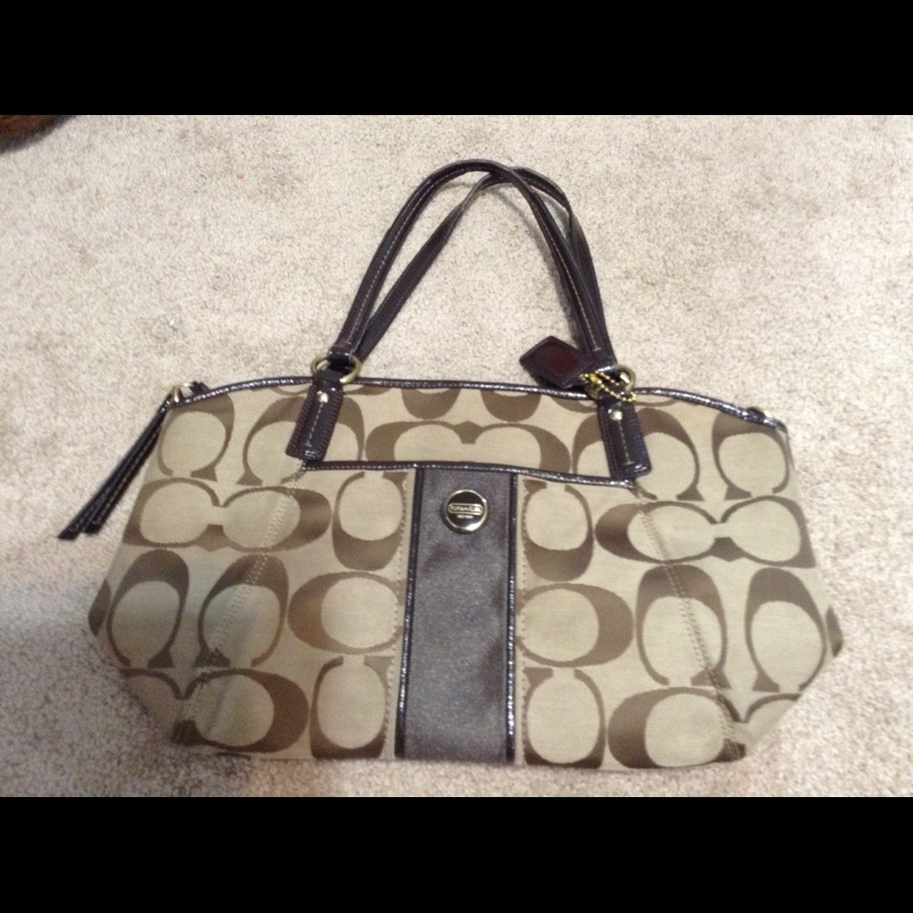 Coach Brown Jacquard Purse