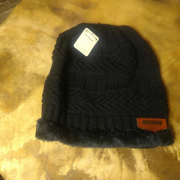 Mess Bun Ponytail Beani Cap Navy Blue - Picture 2 of 3