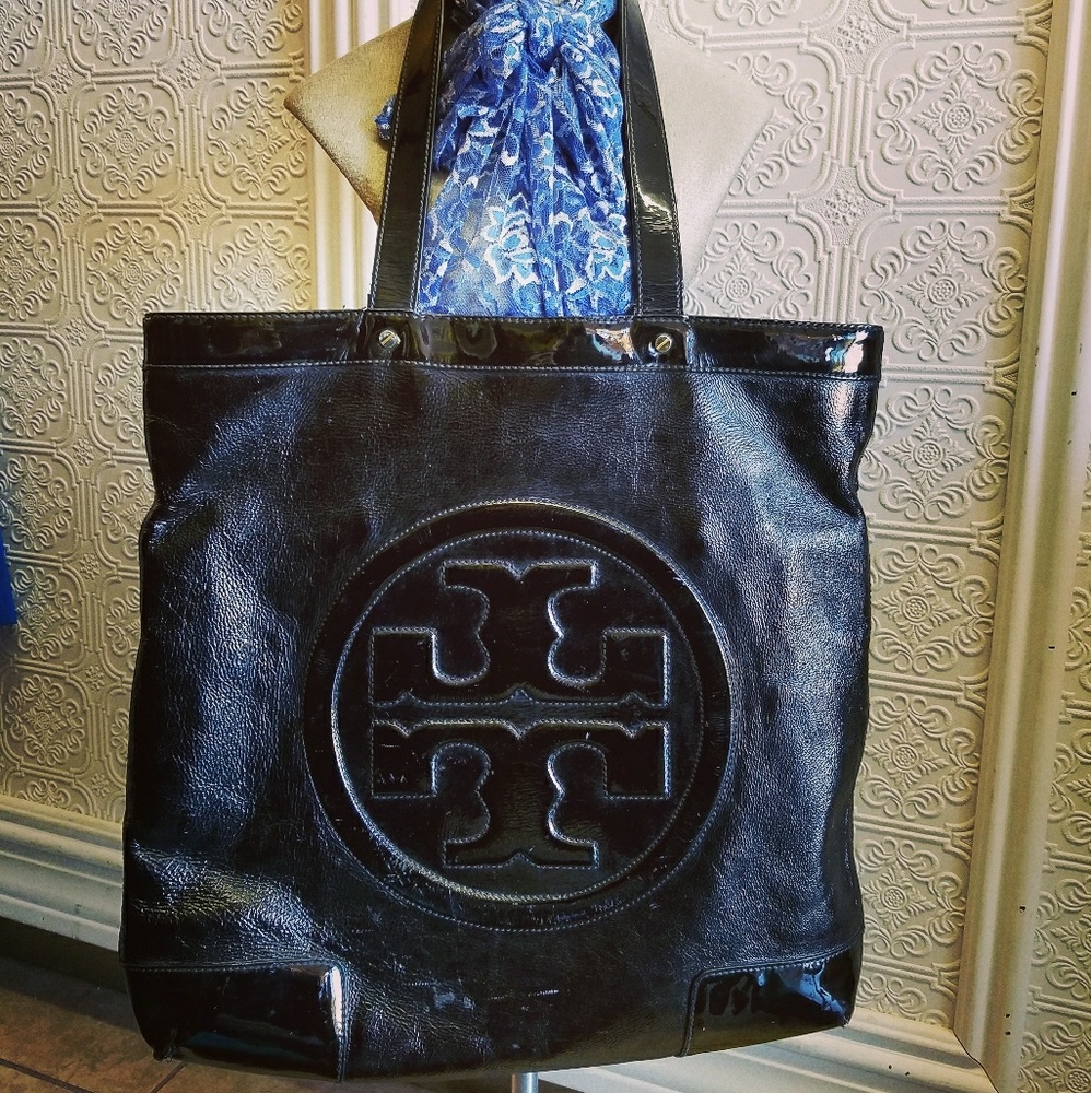 Last DROP Tory Burch Black Patent Tote