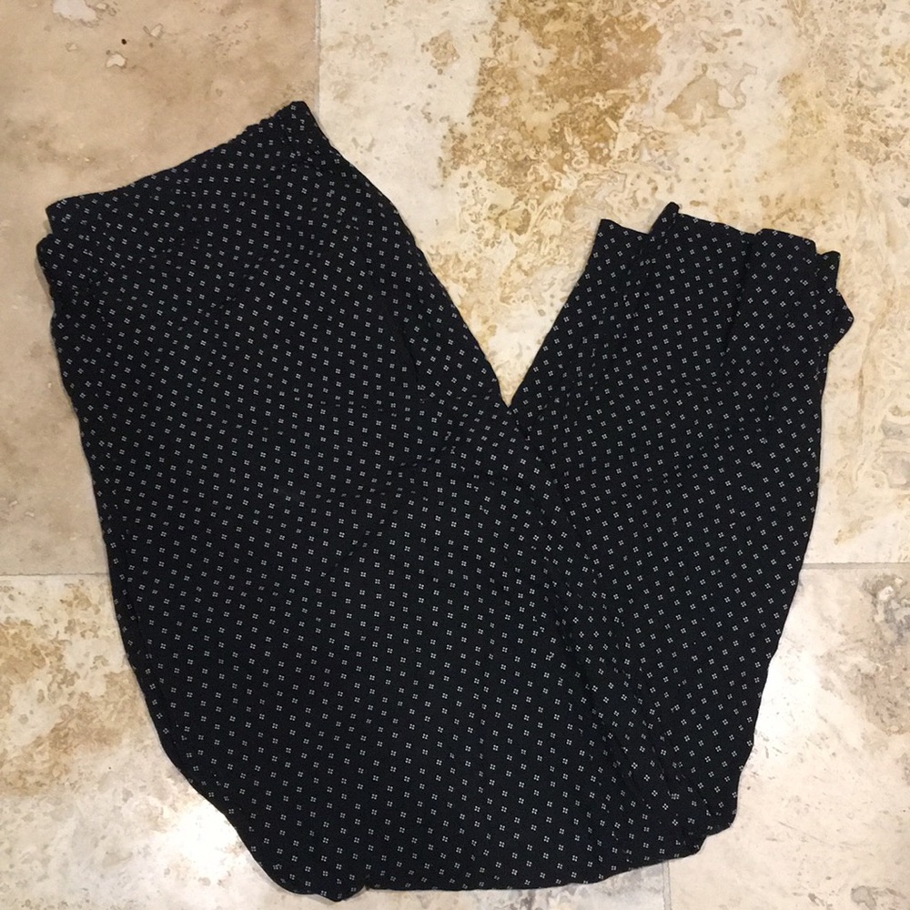 J Jill relaxed black/white printed rayon pant S