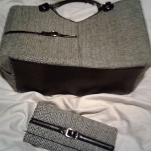 Bag and Wallet Combo.  Tweed pattern new no tags