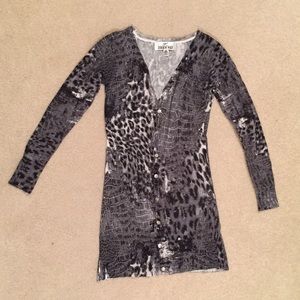 Animal print soft cardigan