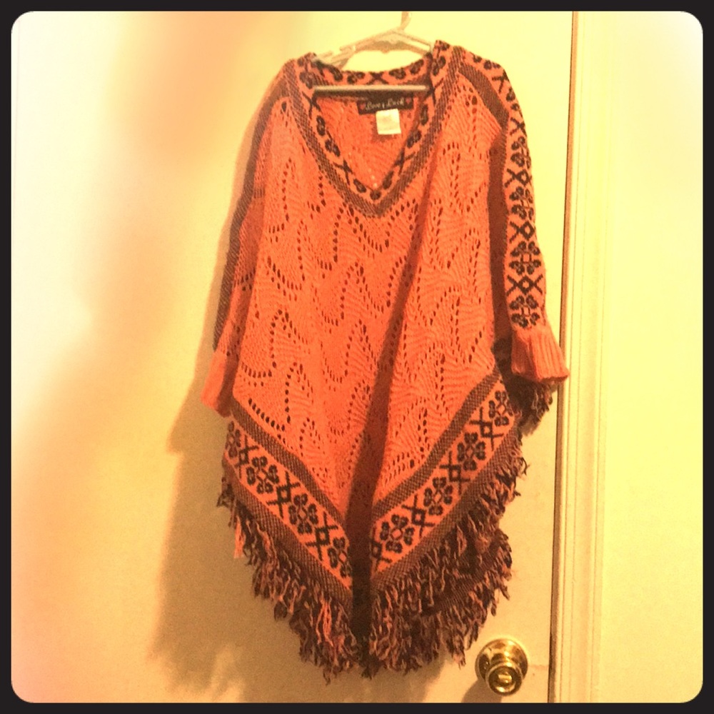 Pink shawl with black printing
