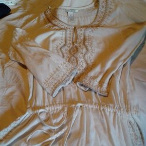 Lucky Brand shirt, beautiful gold trim.