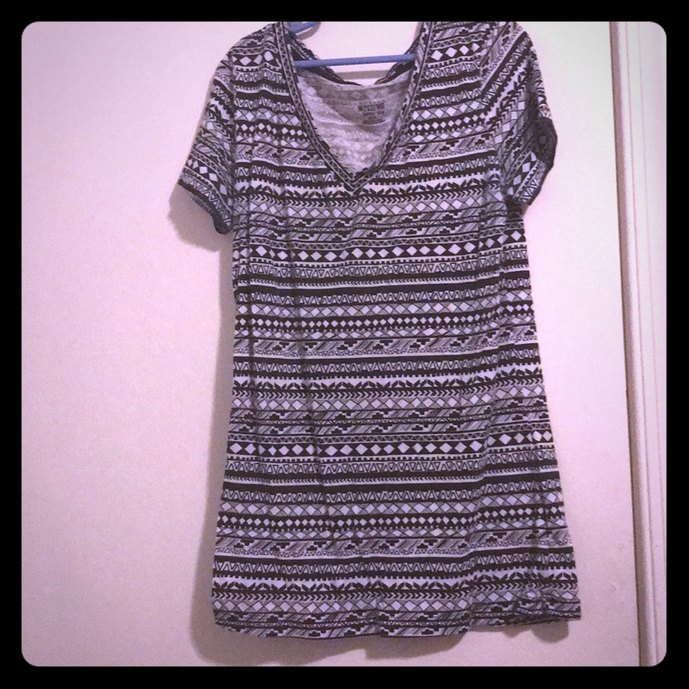 Black and White Aztec Printed Shirt
