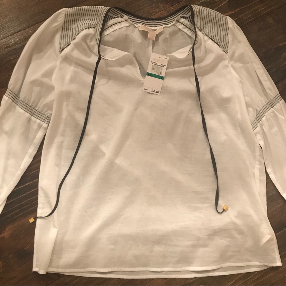 NWT Michael Kors Top Ivory Size Large - Picture 2 of 4