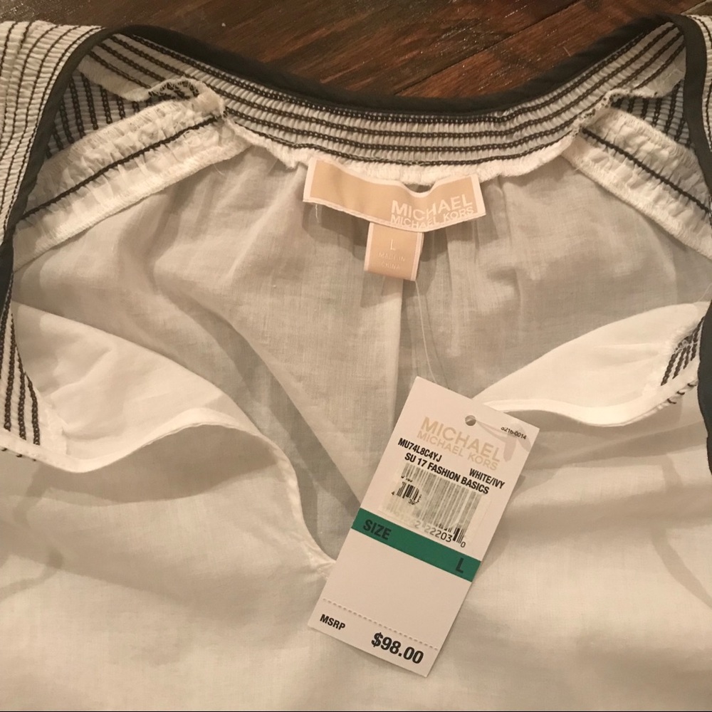 NWT Michael Kors Top Ivory Size Large - Picture 4 of 4