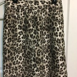 Banana Republic Animal Print Silk A-Line Skirt, 12