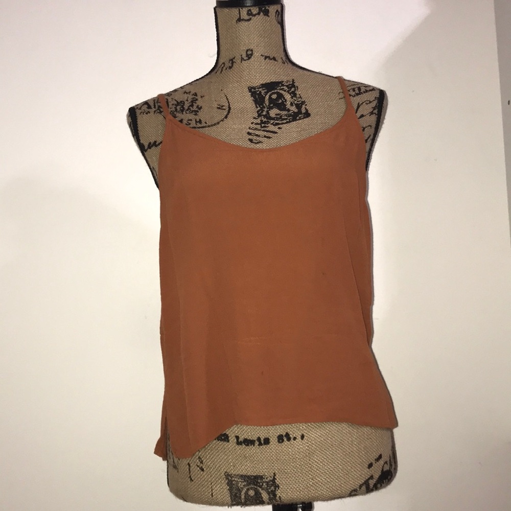 Rust flowy tank top