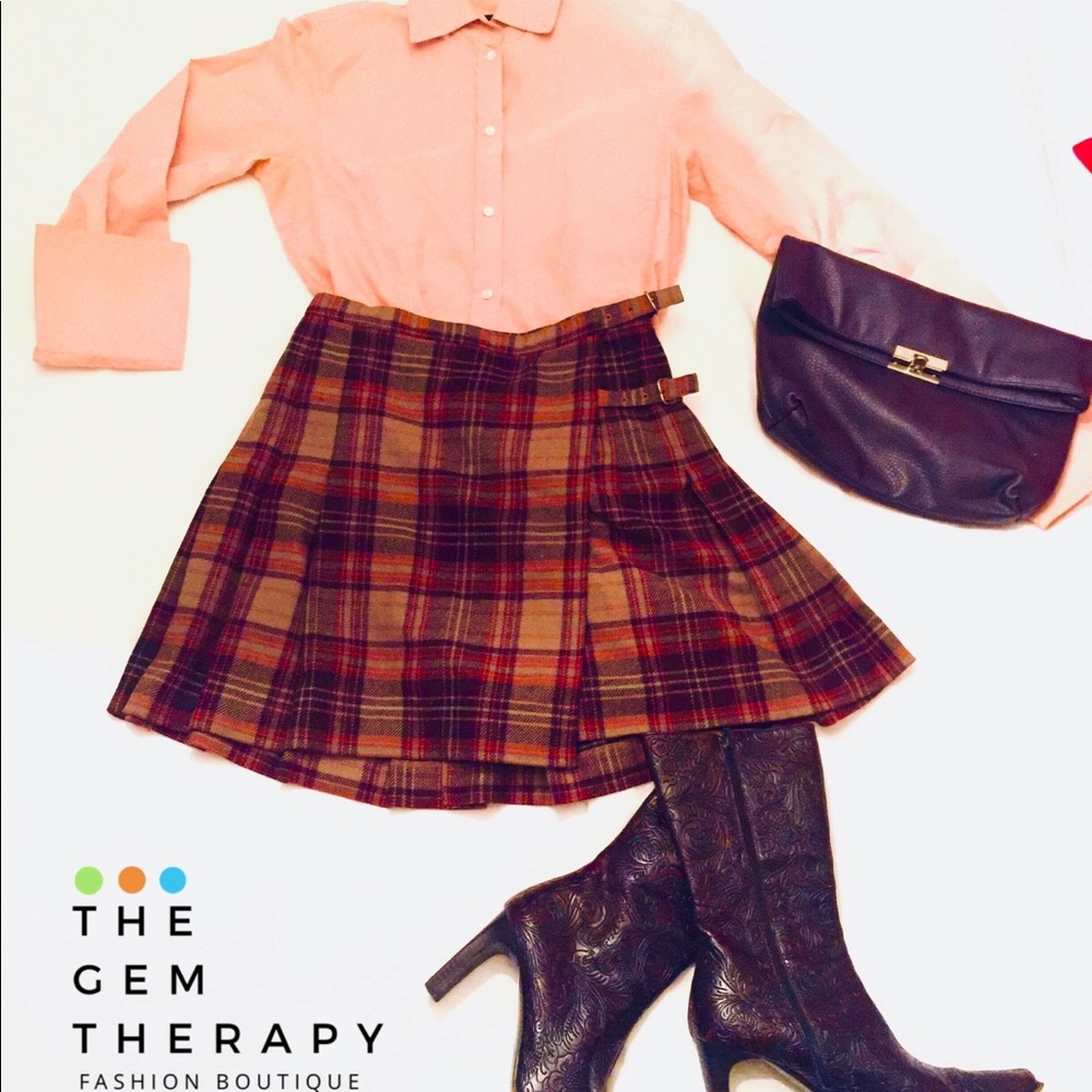 J. Crew Shirt & Skirt w/ Guess Vero Cuoio Boots