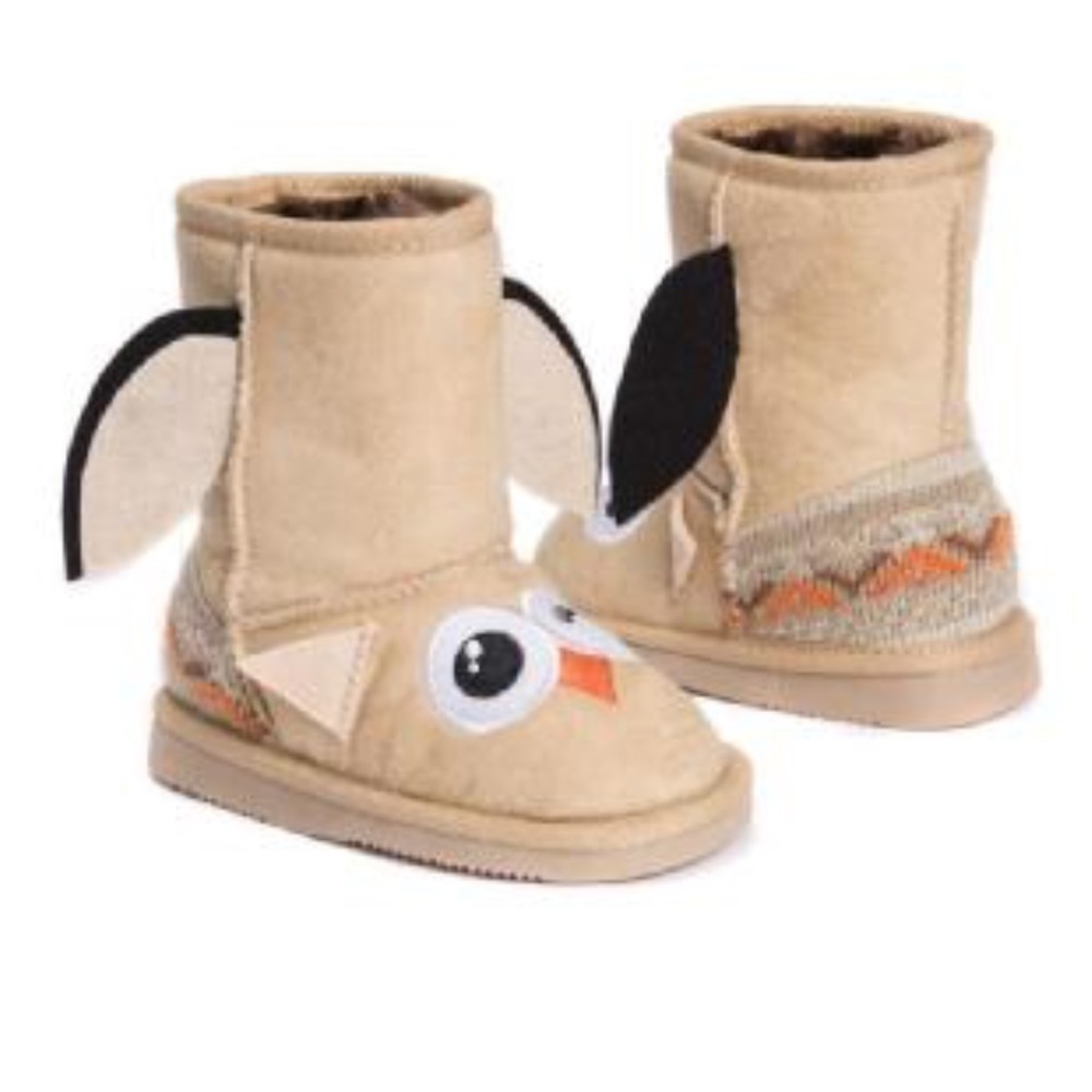 Kids Animal Face Faux Fur Lined Pull On  Boots