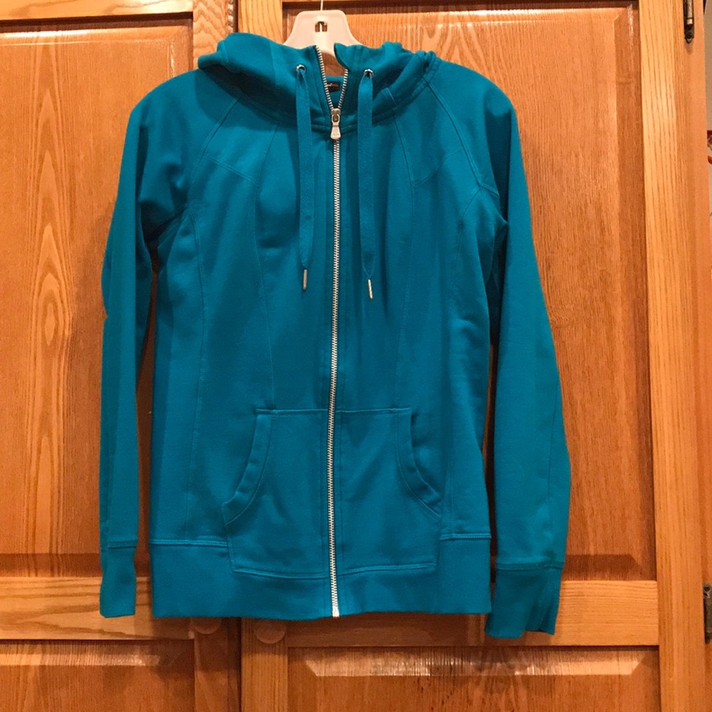 Warm teal zip up hoodie