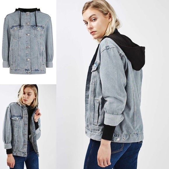 Topshop Jackets & Blazers - NWT TOPSHOP Denim/Jean Jacket with Hoodie
