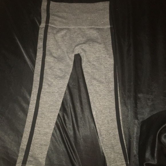 Gray w/ Black stripes leggings - Picture 1 of 2