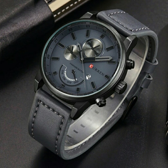 Other - LEATHER Men quartz army Watch Top Brand Waterproof