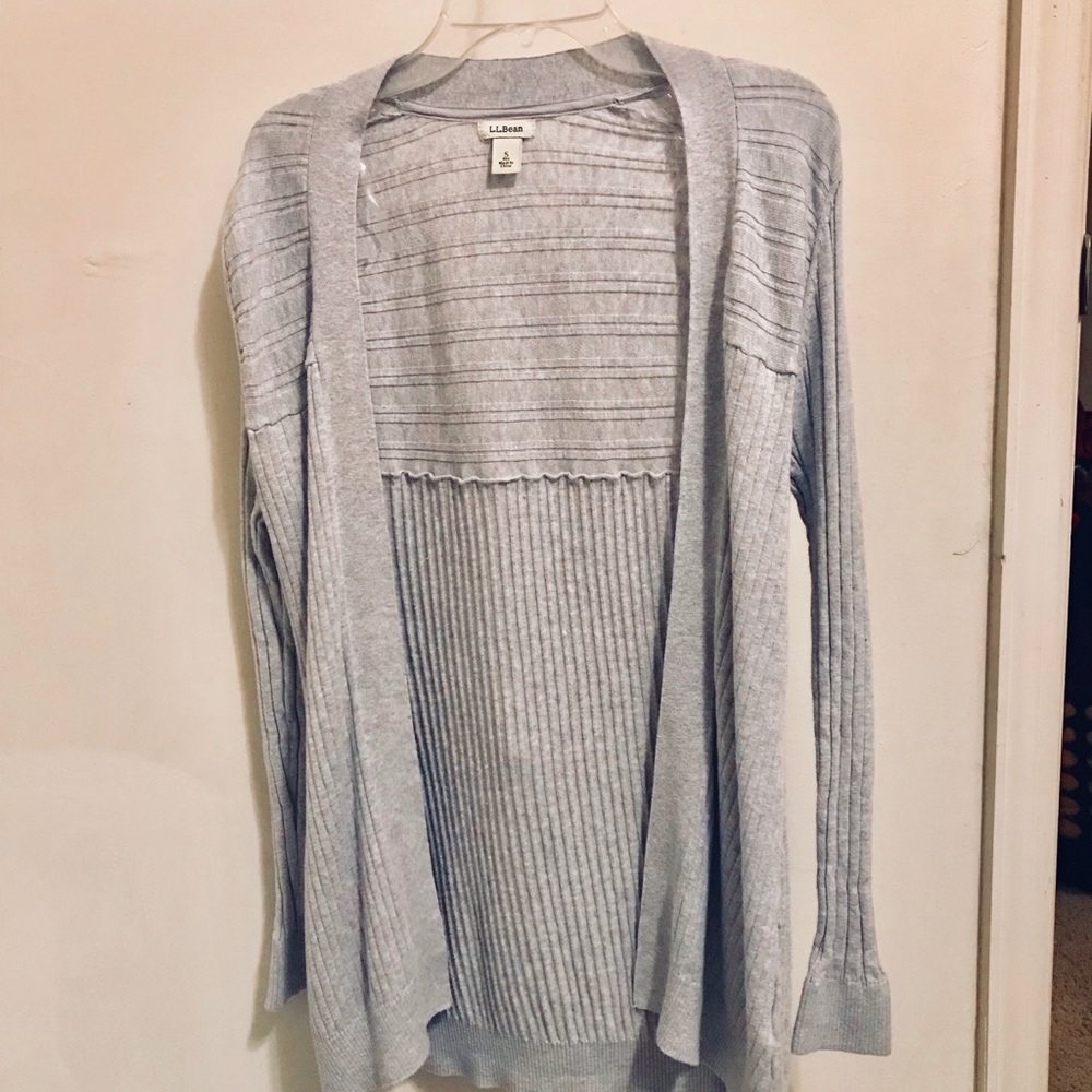 L.L. Bean Grey Knit Cardigan