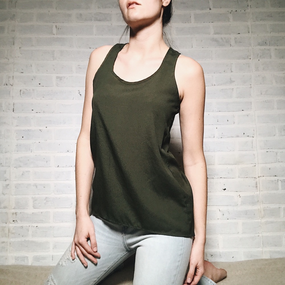 Olive Green Racerback Tank