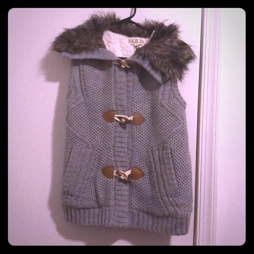 Gray knit vest