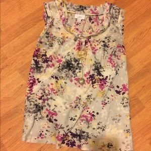 Sleeveless floral blouse