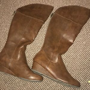 Brown riding boots
