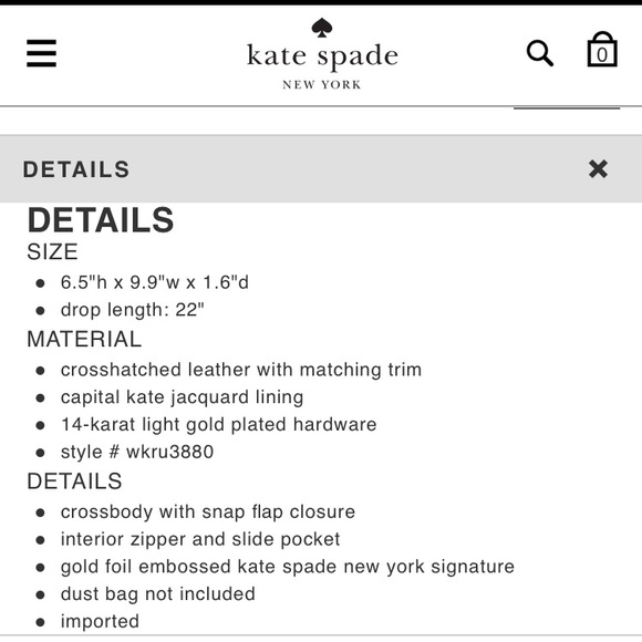 FINAL PRICE Kate spade crossbody ♠️ - Picture 4 of 6