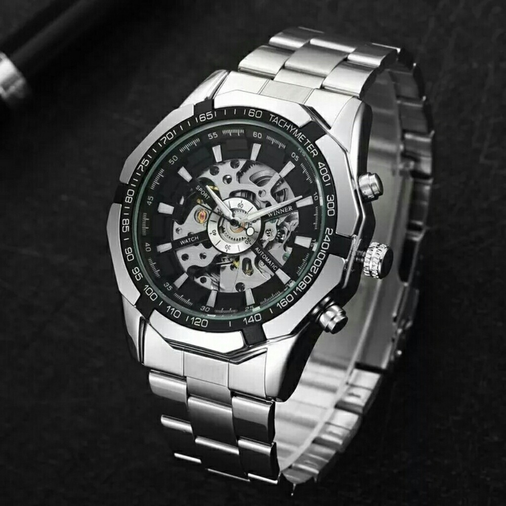 SILVER Men quartz army Watch Top Brand Waterproof - Picture 2 of 5