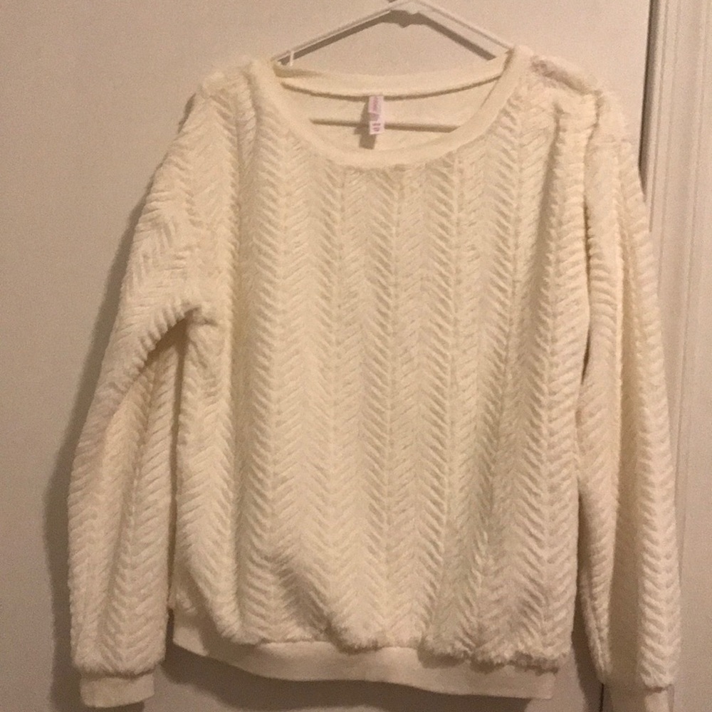Fuzzy white sweater